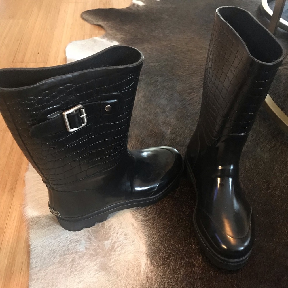 MICHAEL MICHAEL KORS Black Croco Rain Boot